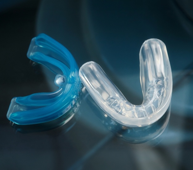 Clear and blue mouthguards