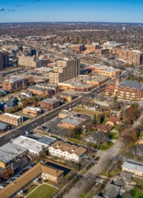 Aerial view of Arlington Heights Illinois