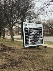 Costello Dental’s sign outside of the office.