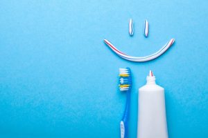 smiley face drawn out in toothpaste