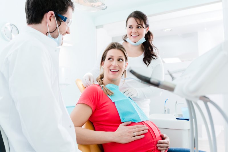 Pregnant woman at dental office