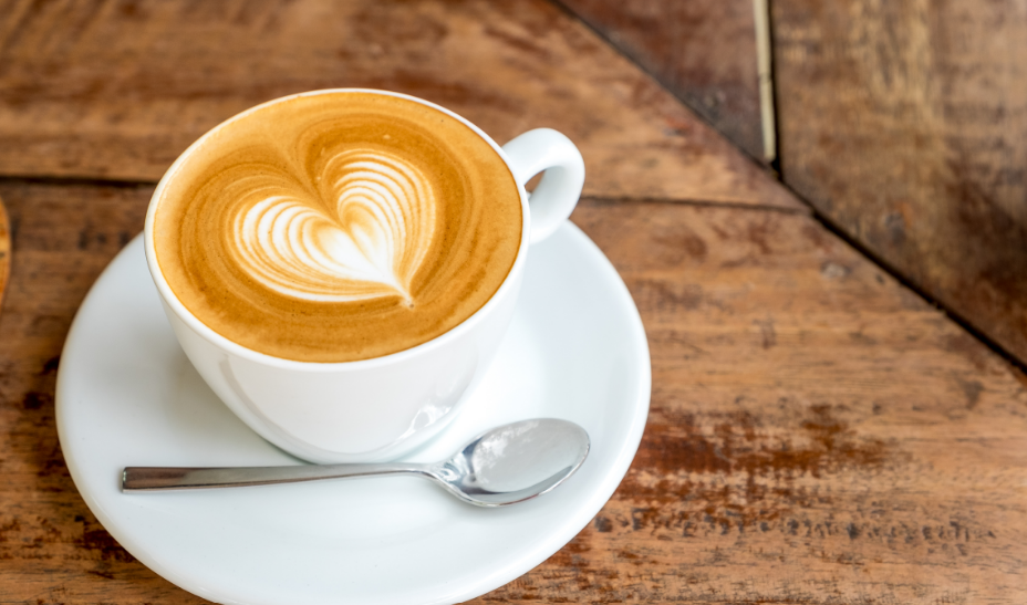 Latte with a foam heart
